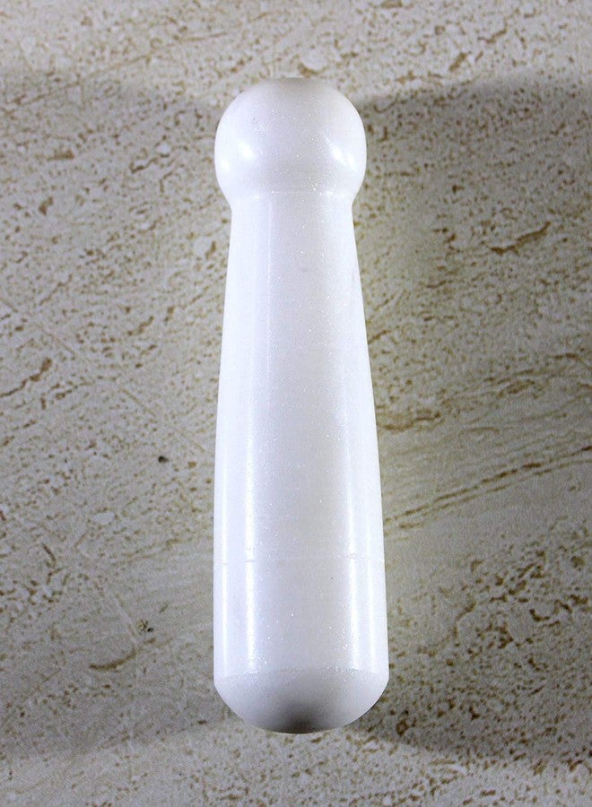 SAMEER SALES Marble Pestle for Mortar Sets Kharal Khalbatta Imam Dasta Ohkli Musal Idi Kallu Khal Musal Spice Grinder Okhli Masher Spice Masher for Home Kitchen (White Only Pastle) - Image 1